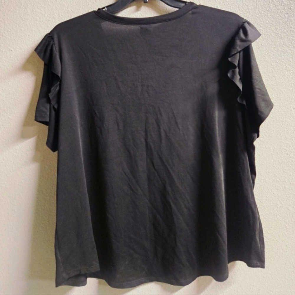 NWOT! Terra & Sky Ruffle Sleeve Top - Picture 5 of 6